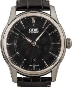 HandMade The Oris Artelier Date Black Dial & Leather Strap