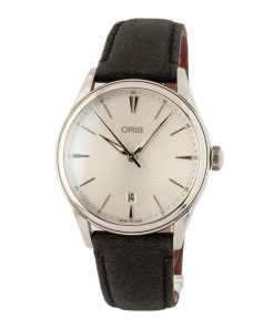 Alternative view of HandMade The Oris Artelier Date Steel on Leather Strap