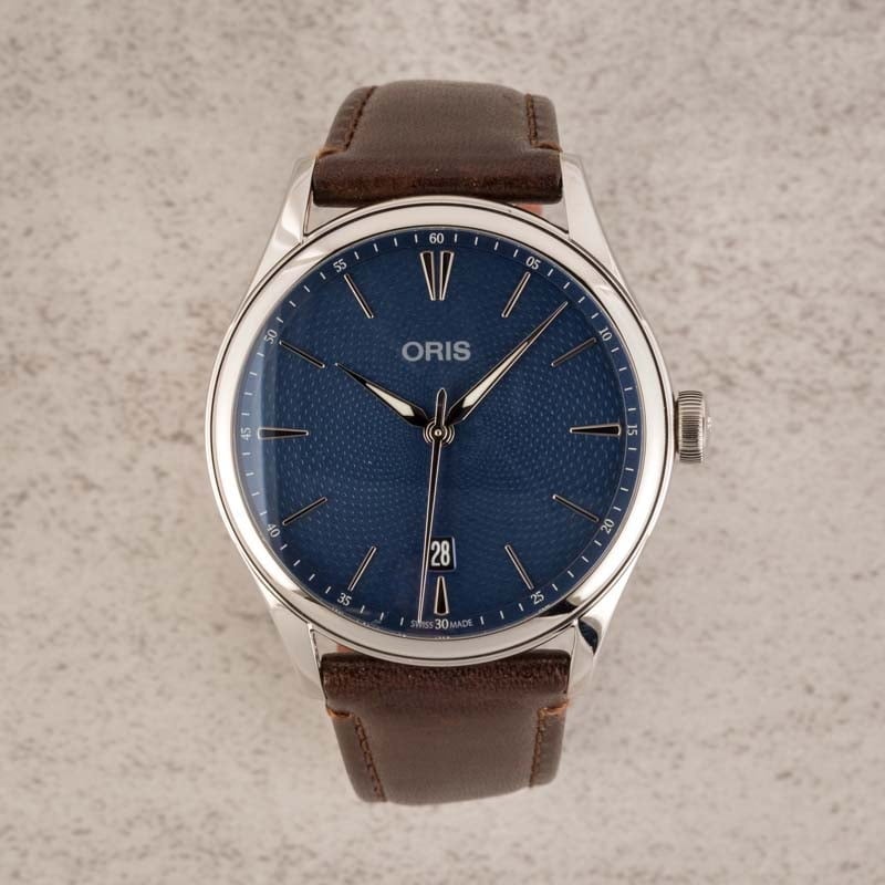 HandMade The Oris Artelier Date Stainless Steel Blue Dial - Image 5