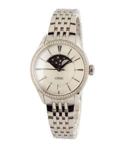 Alternative view of HandMade The Oris Artelier Grande Lune, Date Diamonds Silver Dial