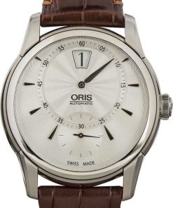 HandMade The Oris Artelier Jumping Hour Stainless Steel on Leather Strap