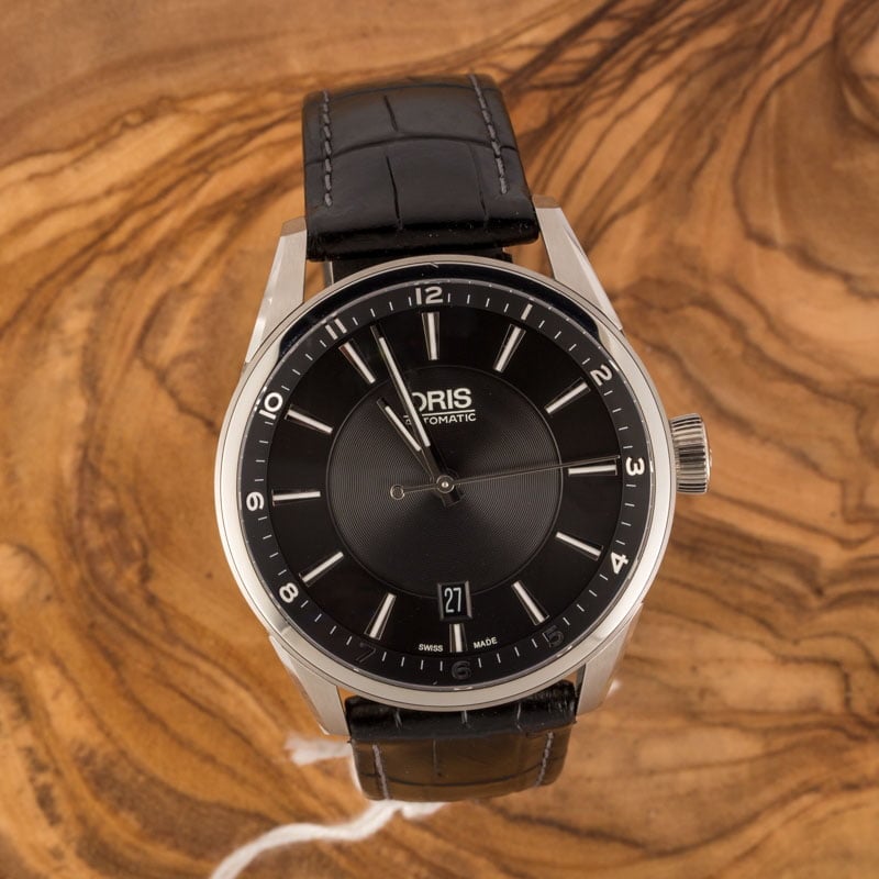HandMade The Oris Artix Date Black Dial & Leather Strap - Image 6