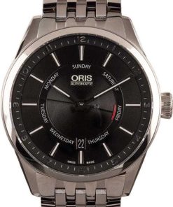 HandMade The Oris Artix Pointer Day, Date Stainless Steel Black Dial