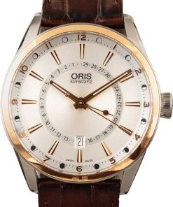 HandMade The Oris Artix Pointer Moon, Date Stainless Steel & 18k Rose Gold