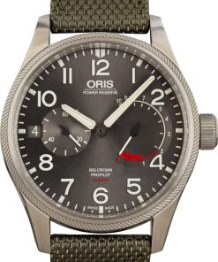 HandMade The Oris Big Crown Pro Pilot Anthracite Dial Olive Textile Strap