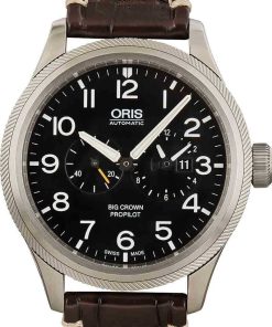HandMade The Oris Big Crown Pro Pilot World Timer Steel on Leather