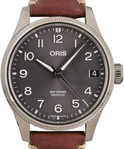 HandMade The Oris Big Crown ProPilot Big Date Grey Dial & Leather Strap