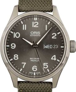 HandMade The Oris Big Crown ProPilot Big Day Date Steel on Olive Textile Strap