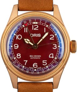HandMade The Oris Big Crown Bronze Pointer Date Bronze on Leather Strap