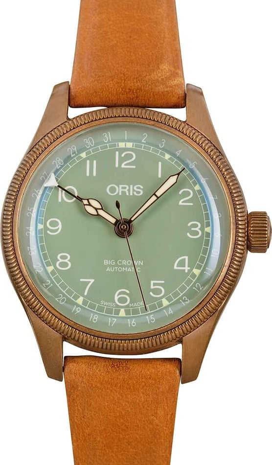 HandMade The Ladies Oris Big Crown Bronze Pointer Date