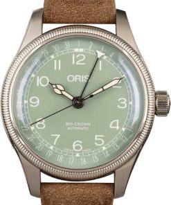 HandMade The Ladies Oris Big Crown Pointer Date Green Dial