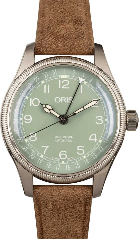 HandMade The Ladies Oris Big Crown Pointer Date Green Dial