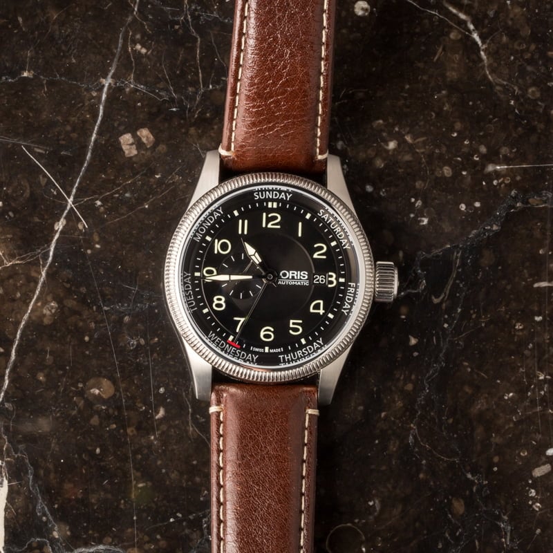 HandMade The Oris Big Crown Small Second Black Dial - Image 6