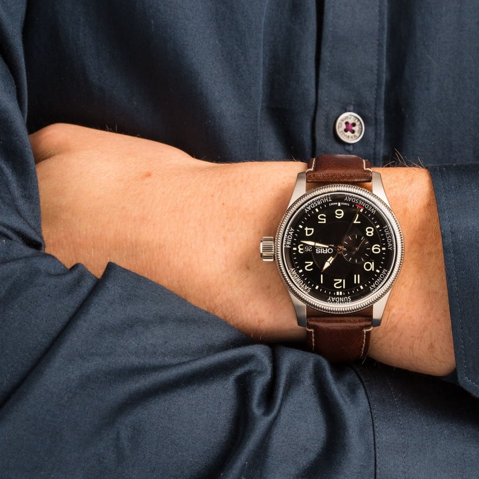 HandMade The Oris Big Crown Small Second Black Dial - Image 5