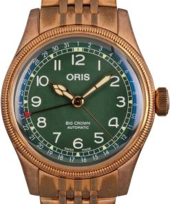 HandMade The Oris Big Crown Pointer Date Green Arabic Dial Bronze