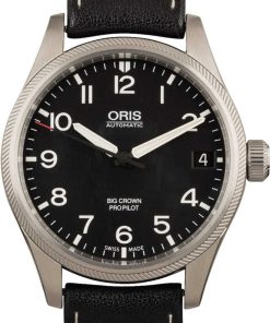 HandMade The Mens Oris Big Crown ProPilot Big Date Leather Band