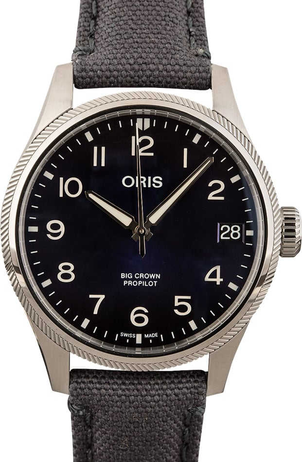 HandMade The Oris Big Crown ProPilot Big Date Blue Dial & Textile Strap