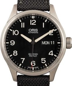 HandMade The Oris Big Crown ProPilot Big Day Date Black Textile Strap