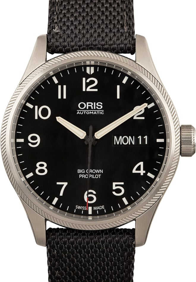HandMade The Oris Big Crown ProPilot Big Day Date Black Textile Strap