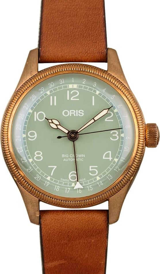 HandMade The Oris Big Crown Bronze Pointer Date Green Dial
