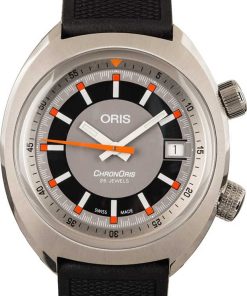 HandMade The Oris Chronoris Date Grey Dial & Black Rubber Strap