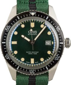 HandMade The Oris Divers Sixty-Five Steel on Green NATO Strap
