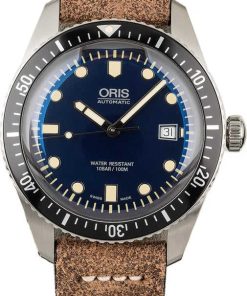 HandMade The Oris Divers Sixty-Five Blue Dial Leather Strap