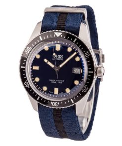 Alternative view of HandMade The Oris Divers Sixty-Five Blue Textile Strap