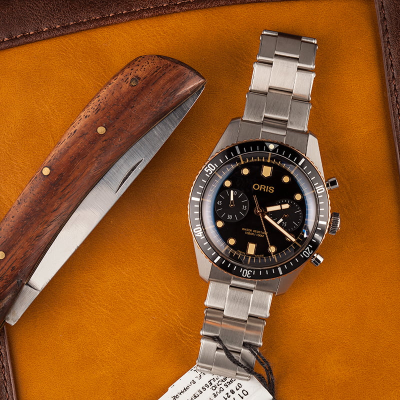 HandMade The Oris Divers Sixty-Five Chronograph Steel & Bronze - Image 6