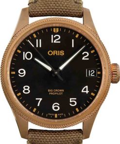 HandMade The Oris Big Crown ProPilot Big Date Bronze Case & Olive Textile Strap