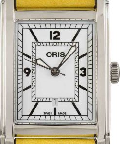 HandMade The Oris Rectangular Stainless Steel on Yellow Strap
