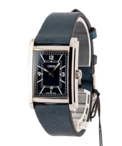 Alternative view of HandMade The Oris Rectangular Blue Dial & Leather Strap