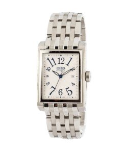 Alternative view of HandMade The Oris Rectangular Date Grey Arabic Dial