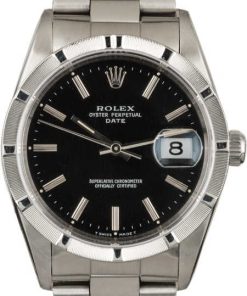HandMade The Rolex Date 15210 Black Dial Steel Watch
