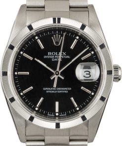 HandMade The Rolex Date 15210 Black Dial Steel Watch