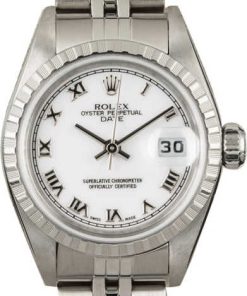 HandMade The PreOwnedRolex Date 79240 White Roman Dial