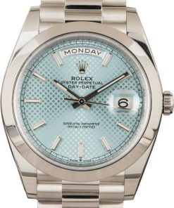 HandMade The Rolex Platinum President 228206 Ice Blue Dial