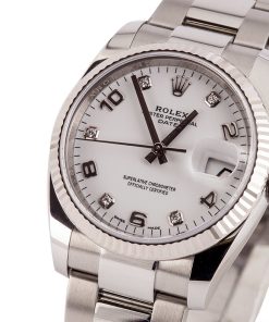 Alternative view of HandMade The Rolex Date 115234 Arabic Diamond Dial Watch