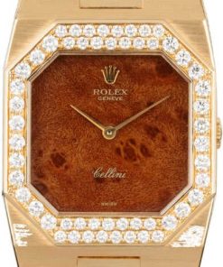 HandMade The Rolex Cellini 4651 Exotic Wood Dial with Diamond Bezel