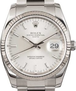 HandMade The Rolex Date 115234 Silver Luminous Index Dial