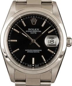 HandMade The Rolex Date 15200 Steel Oyster Black Dial 34MM