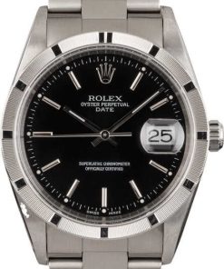 HandMade The Rolex Date Stainless 15210 Black Index Dial