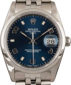 HandMade The Rolex Date Stainless Steel 15200 Blue Arabic Dial T