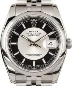 HandMade The Rolex Datejust 116200 Silver and Black Tuxedo Dial