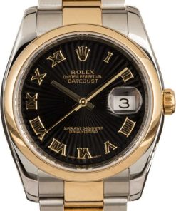 HandMade The Rolex Two Tone Datejust 116203 Black Sunbeam Dial