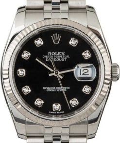 HandMade The Rolex Datejust 116234 Black Dial with Diamonds