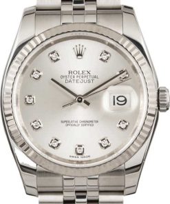 HandMade The Rolex Datejust 116234 Silver Diamond Index Dial