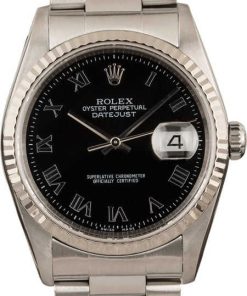 HandMade The Rolex Datejust 16234 Black Roman Dial Steel Oyster T