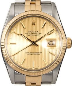 HandMade The Rolex Datejust 16013 Two Tone Champagne Tapestry Dial