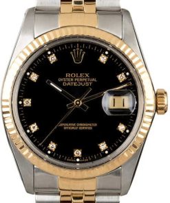 HandMade The Rolex Datejust 16013 Black Diamond Dial